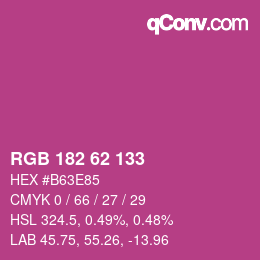 颜色代码: RGB 182 62 133 | qconv.com