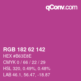 Farbcode: RGB 182 62 142 | qconv.com
