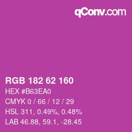 Código de color: RGB 182 62 160 | qconv.com