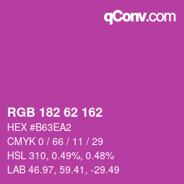 Color code: RGB 182 62 162 | qconv.com