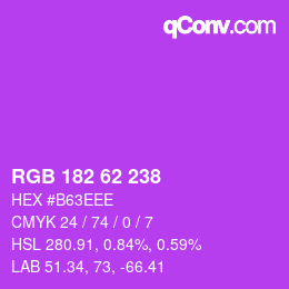 Color code: RGB 182 62 238 | qconv.com