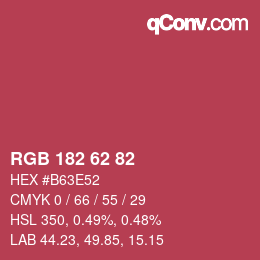 カラーコード: RGB 182 62 82 | qconv.com