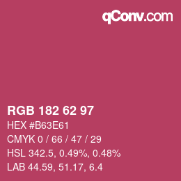 Color code: RGB 182 62 97 | qconv.com