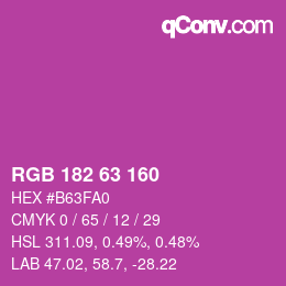 Código de color: RGB 182 63 160 | qconv.com