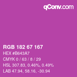 Farbcode: RGB 182 67 167 | qconv.com