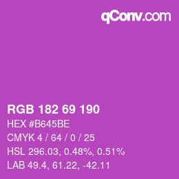 Color code: RGB 182 69 190 | qconv.com