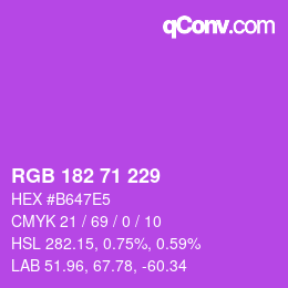 Código de color: RGB 182 71 229 | qconv.com