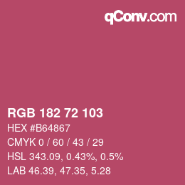 Color code: RGB 182 72 103 | qconv.com
