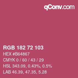 Color code: RGB 182 72 103 | qconv.com