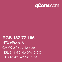 Farbcode: RGB 182 72 106 | qconv.com