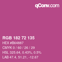 Color code: RGB 182 72 135 | qconv.com