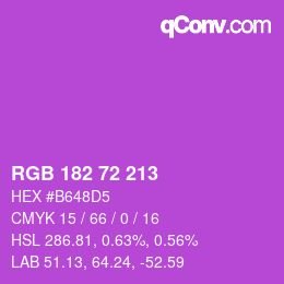 カラーコード: RGB 182 72 213 | qconv.com