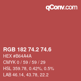カラーコード: RGB 182 74.2 74.6 | qconv.com