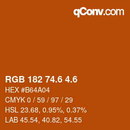 カラーコード: RGB 182 74.6 4.6 | qconv.com