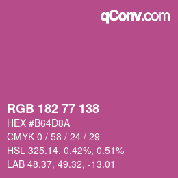 Color code: RGB 182 77 138 | qconv.com