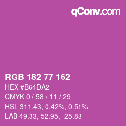 Color code: RGB 182 77 162 | qconv.com