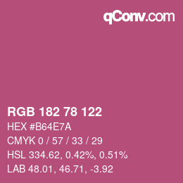 カラーコード: RGB 182 78 122 | qconv.com
