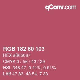 カラーコード: RGB 182 80 103 | qconv.com