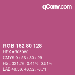 Color code: RGB 182 80 128 | qconv.com