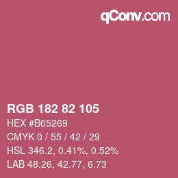 カラーコード: RGB 182 82 105 | qconv.com