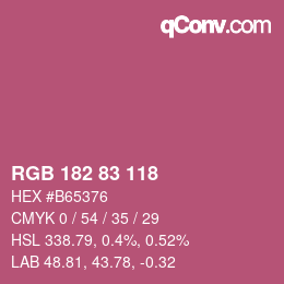 カラーコード: RGB 182 83 118 | qconv.com
