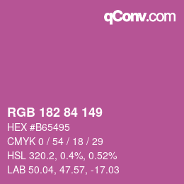 Farbcode: RGB 182 84 149 | qconv.com