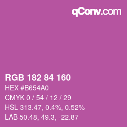 Código de color: RGB 182 84 160 | qconv.com