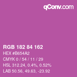 Color code: RGB 182 84 162 | qconv.com