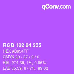 Color code: RGB 182 84 255 | qconv.com