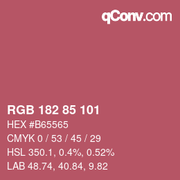Color code: RGB 182 85 101 | qconv.com