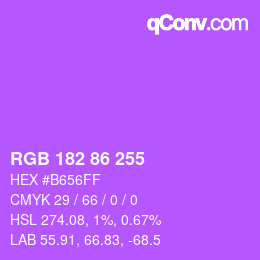 Color code: RGB 182 86 255 | qconv.com