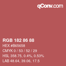 Code couleur: RGB 182 86 88 | qconv.com