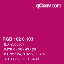 Código de color: RGB 182 8 103 | qconv.com