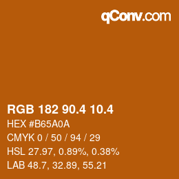 カラーコード: RGB 182 90.4 10.4 | qconv.com