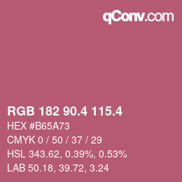 カラーコード: RGB 182 90.4 115.4 | qconv.com