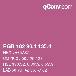 カラーコード: RGB 182 90.4 135.4 | qconv.com