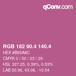 カラーコード: RGB 182 90.4 140.4 | qconv.com