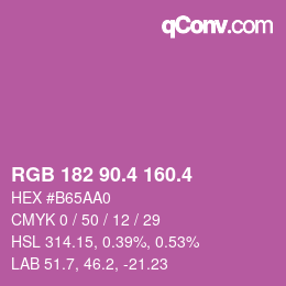 カラーコード: RGB 182 90.4 160.4 | qconv.com