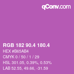 カラーコード: RGB 182 90.4 180.4 | qconv.com