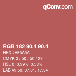 カラーコード: RGB 182 90.4 90.4 | qconv.com