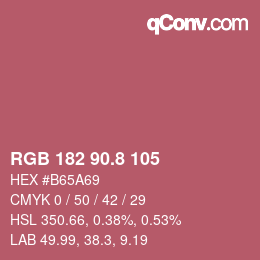 カラーコード: RGB 182 90.8 105 | qconv.com