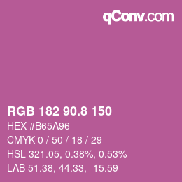 カラーコード: RGB 182 90.8 150 | qconv.com