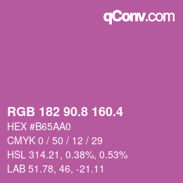 カラーコード: RGB 182 90.8 160.4 | qconv.com