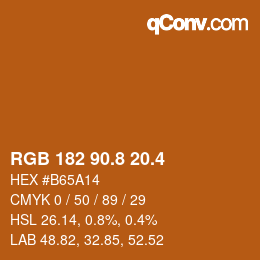 カラーコード: RGB 182 90.8 20.4 | qconv.com