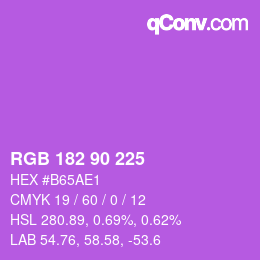 Color code: RGB 182 90 225 | qconv.com