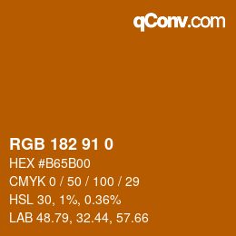 Color code: RGB 182 91 0 | qconv.com
