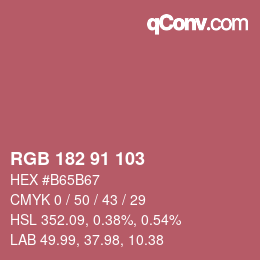 Color code: RGB 182 91 103 | qconv.com