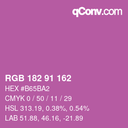 Color code: RGB 182 91 162 | qconv.com