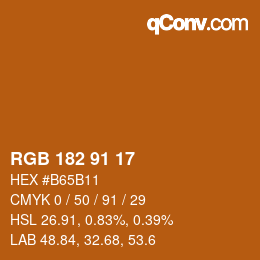 Color code: RGB 182 91 17 | qconv.com