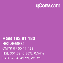 Color code: RGB 182 91 180 | qconv.com